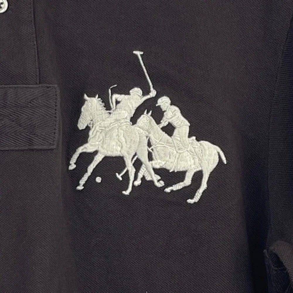 NEW Polo Ralph Lauren BIG PONY Mens M Cotton Long Sleeve Polo Brown‎ Stampede #3